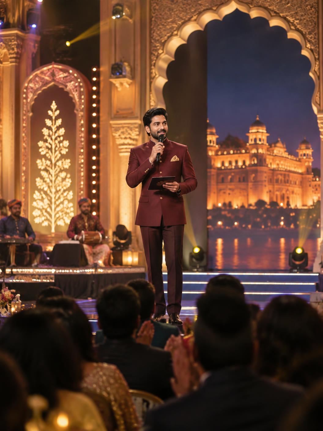 Kavi Kamal Manohar performing on stage
